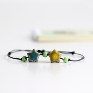 Handmade Ceramic Stars Beads Bracelet